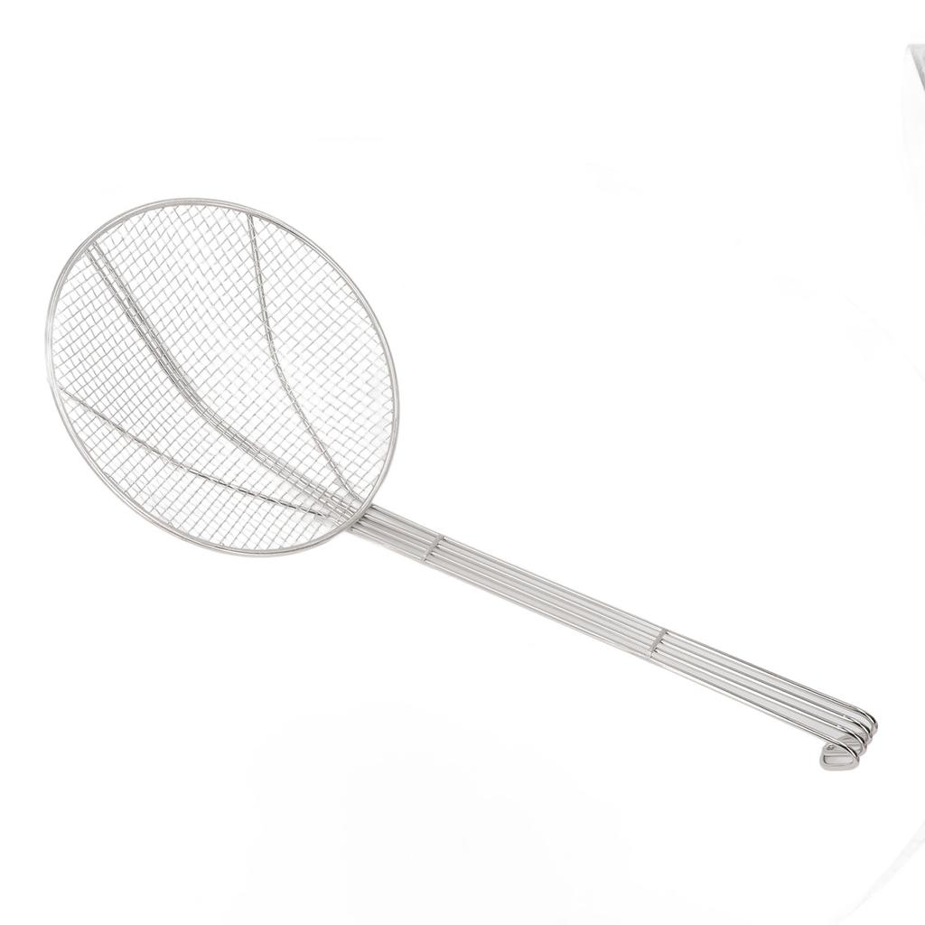 Skimmer Spoon Long Handle Stainless Steel Fine Mesh Wire Strainer Ladle with Hook for Cooking Frying