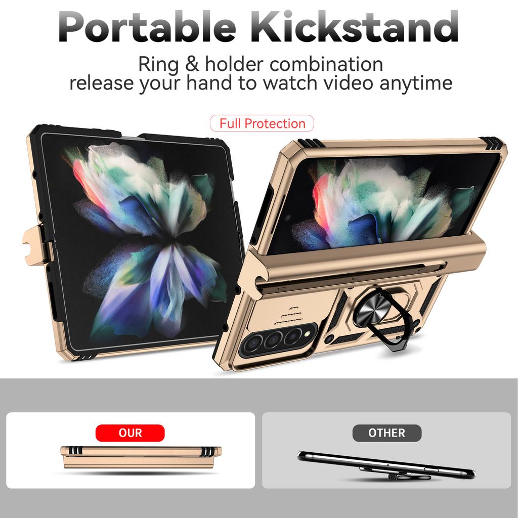 Противоскользящий противоударный чехол с тонким кольцом для Samsung Galaxy Z Fold 4 5g Fold4 Zfold4 Защитный чехол для камеры для Samsung Z Fold4