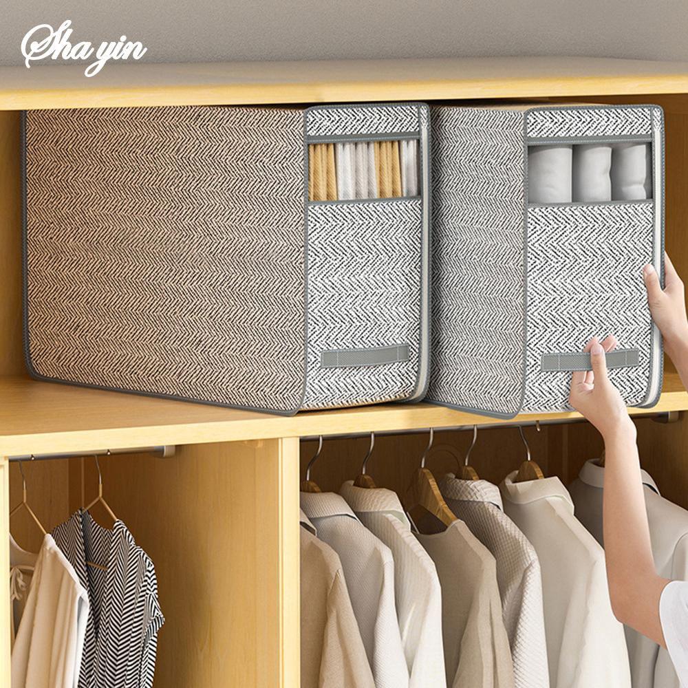 Gray Clothes Organizer Bag, Quilt Storage Bag, Wardrobe Clothes Sorting Bag, With Window Storage Bag Waterproof Storage Bag