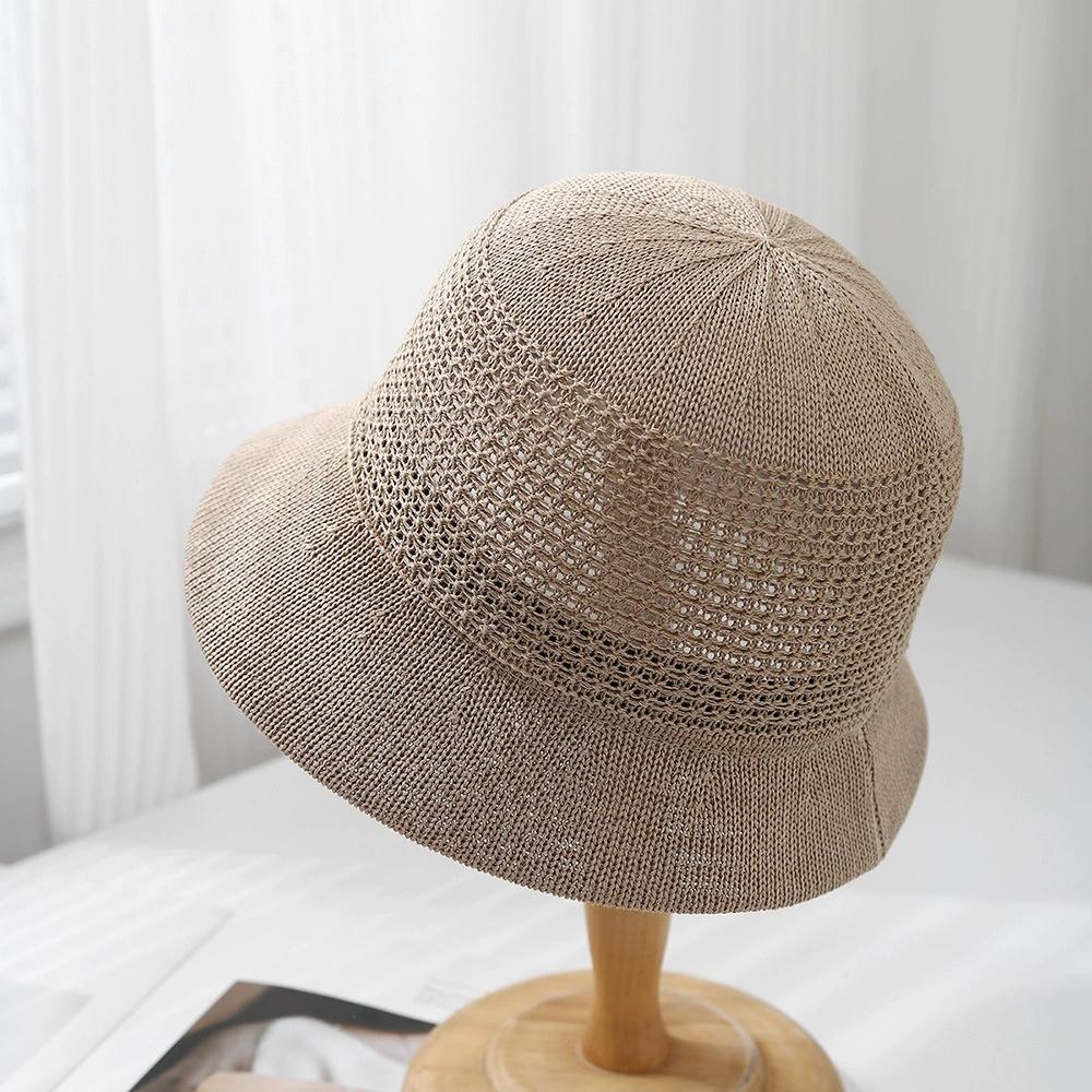 Летняя дышащая льняная шляпа-панама для женщин, однотонная шляпа-ведро для защиты от солнца и тени на открытом воздухе