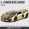 Симуляция 1/24 Модель Суперкара Lamborghini Revuelto со Звуком и Светом Детский Подарок на День Рождения Мальчику Миниатюрная Машина Домашний Декор