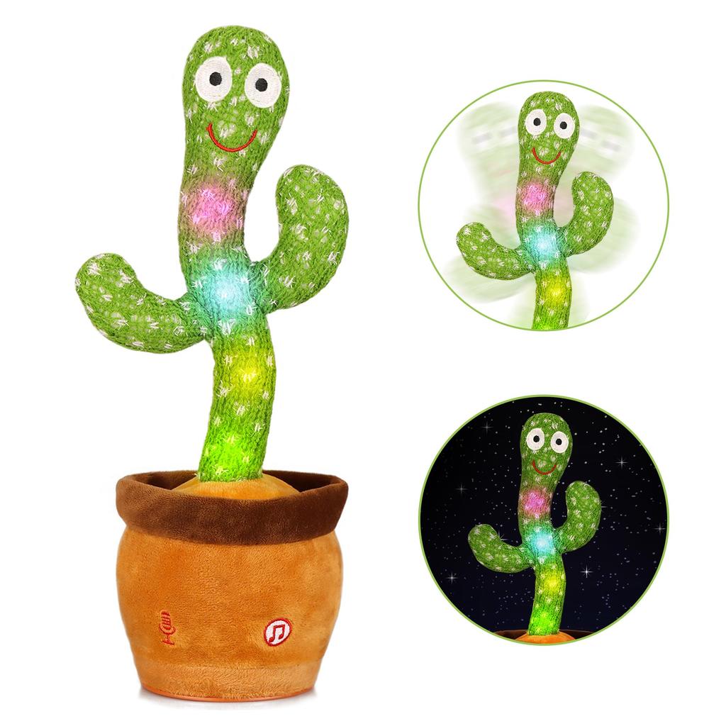 МИАОДАМ Кактус Движущаяся Игрушка Кактус Танцующий Двигающийся Говорящий Кактус Игрушка Подарок на День Рождения Поющий Танцующий Кактус Подарок на День Защиты Детей Рождественский Подарок Новый Год