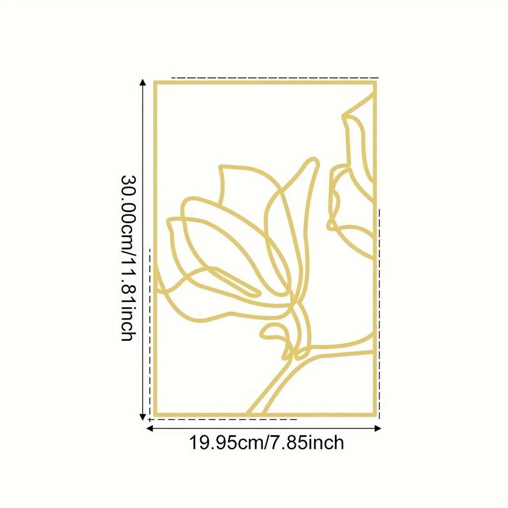 Металлические настенные украшения Большие золотые декоративные рамки Элегантные цветочные произведения искусства, стильный металлический настенный декор Идеально подходит для уникального украшения стен