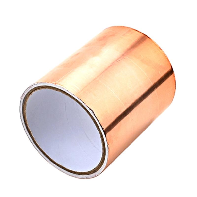 Лента из медной фольги, самоклеящаяся, экранирующая электромагнитные помехи, для заземления, экранирования электромагнитных помех и гитар, витражей, электроремонта