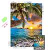 Алмазная картина «Закат на море», полная квадратная вышивка крестиком, 5D Алмазная вышивка, пляж, кокосовая пальма, пейзаж, картины из стразов, мозаика, домашний декор