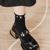 Metal Decoration Mid Heel Mary Janes Square Heel Round Toe Female Shoes On Sale  Brand Slip-on Spring/Autumn Solid Pumps