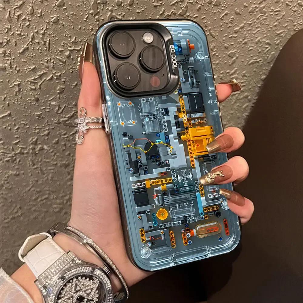 Продвинутый чехол для телефона с платой Circuit Board для IPhone 11 12 13 14 15 16 Pro Max X XS MAX XR SE2 7 8 Plus Цветной Серебристый Жесткий чехол Fundas