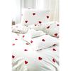 Двойной комплект пододеяльников из хлопка с красным сердцем