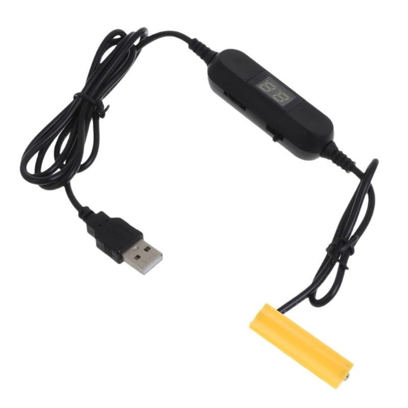 USB to 1.5V-12V Adjust Voltage with Display LR6/AA AAA Dummy Battery Cable for Cameras Clock Radio LED Light Keyboard Piano
