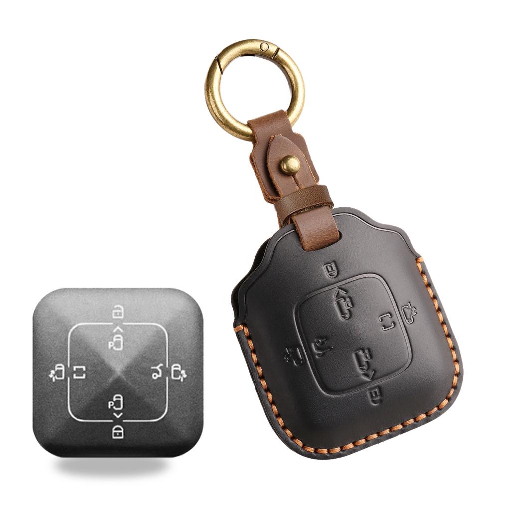 Leather Car Key Case Cover for Zeekr 001 X 7X 007 007GT 009 Car Remote Key Fob Shell Holder Keychain Accessories