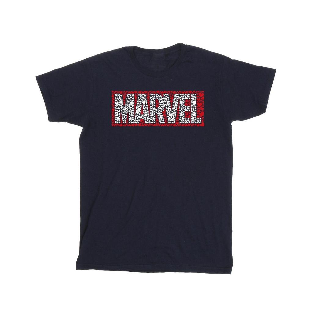 Marvel Mens Comics Hearts Logo T-Shirt