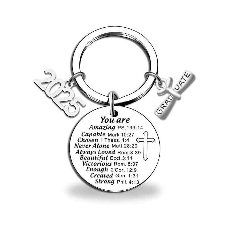 Stainless Steel Keychain for 2025 Graduation - University & High School Senior Gift In European and American Style