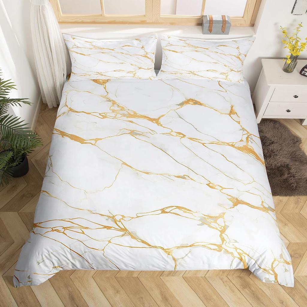 Chic Marble Duvet Cover Sets For Teens Kids Queen Lightweight Quilt Covers Bedroom Decor Abstract Art Bedspread Covers No Quilt