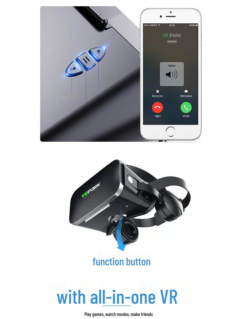 Умный VR-шлем: 3D очки виртуальной реальности с соматосенсорным управлением, для игр, кино, с системой отвода тепла и Bluetooth-наушниками