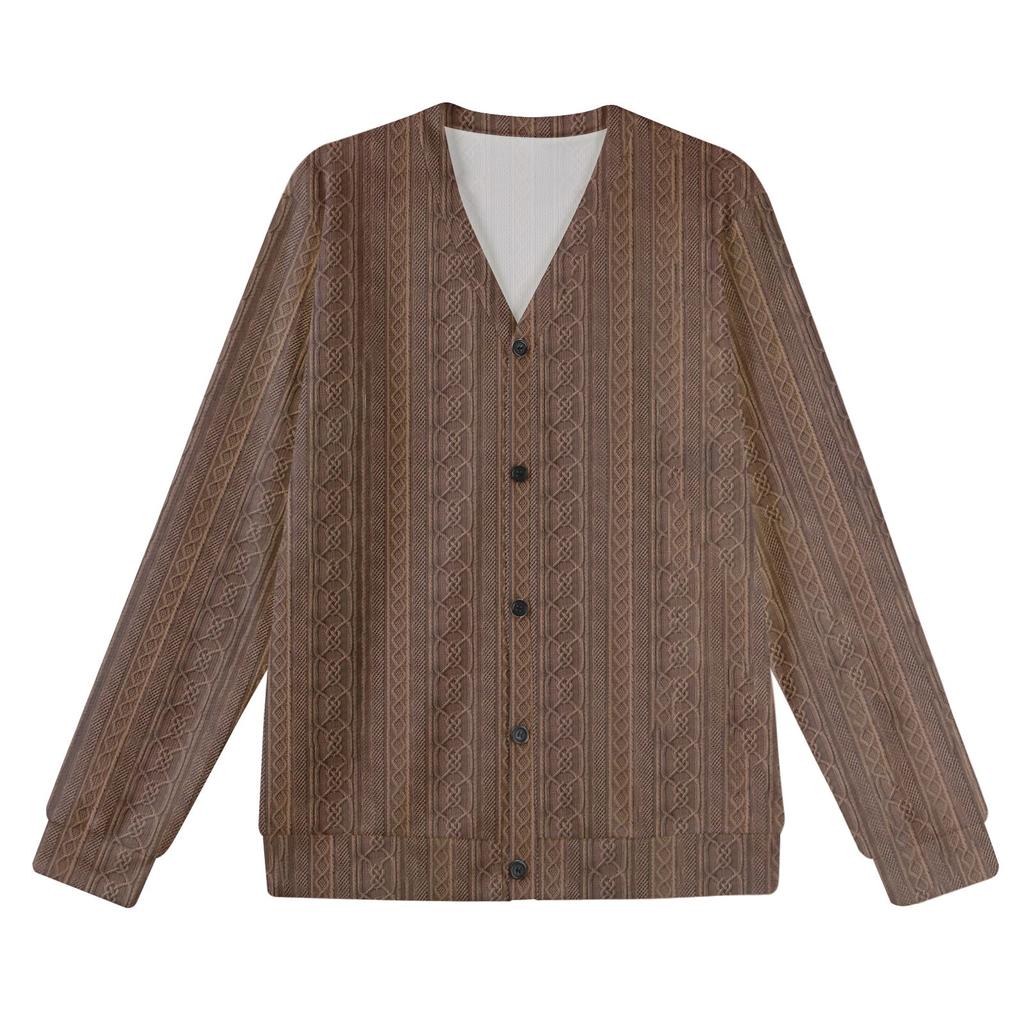 Мужская повседневная однобортная модная куртка-кардиган с длинными рукавами на пуговицах