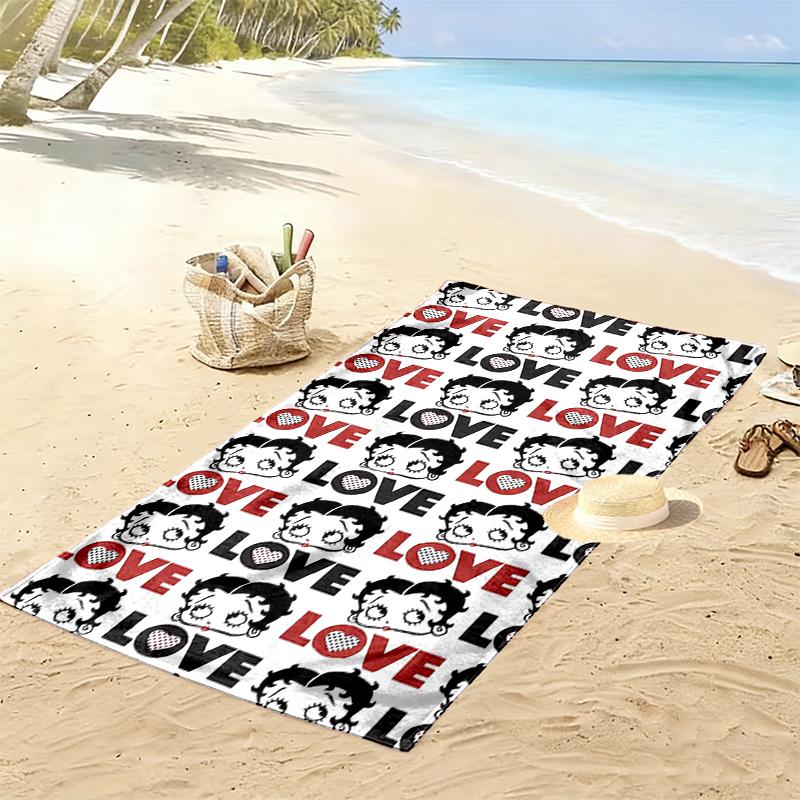 1pc Betty Boop Beach Towel Ideal Birthday Gift For Family, A Vibrant Beach Towel Suitable for Outdoor Activities