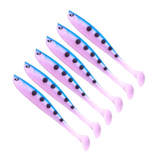 6Pcs Fishing Lure Soft Baits Set Simulation T-Tail Swimbait Professional Bionic Bait Reusable Freshwater Saltwater Artificial Bait Bass Fishing Lures