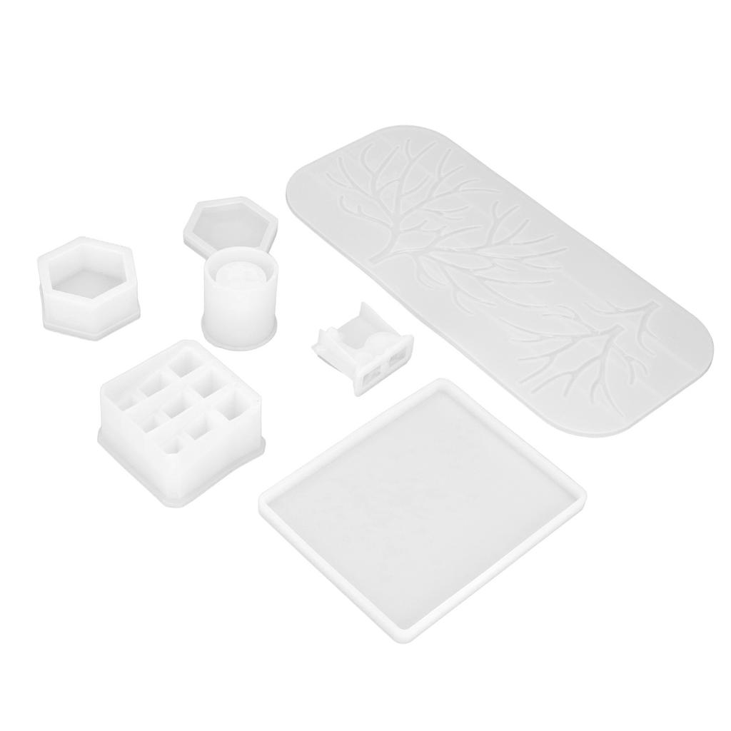 7PCS DIY Crystal Epoxy Resin Molds Deer Shaped Makeup Jewelry Display Tray Silicone Mould