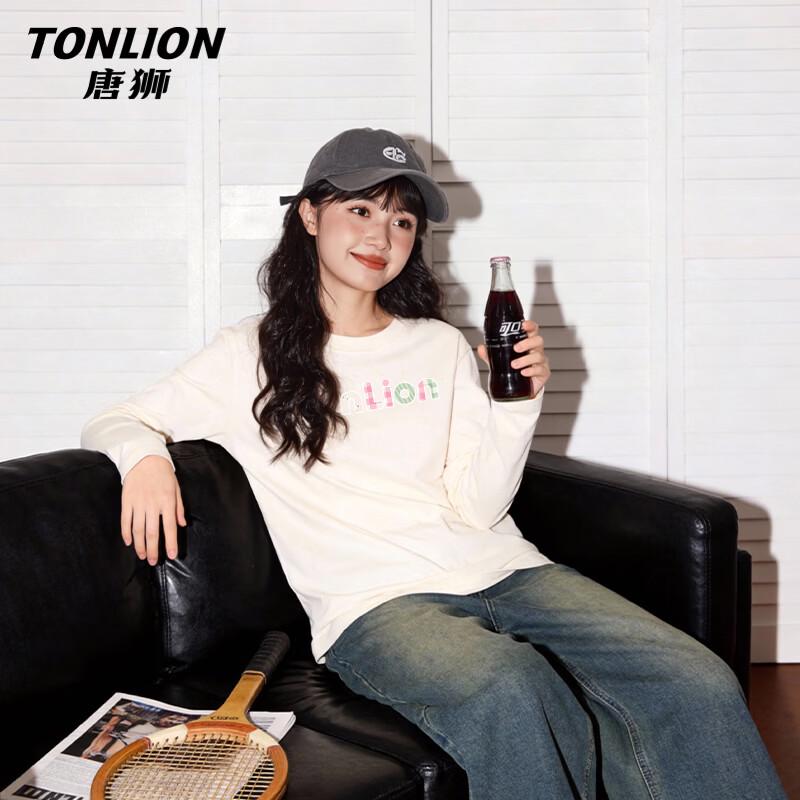 Женская футболка TonLion с длинным рукавом, из чистого хлопка, с буквой TS