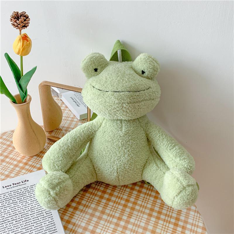 Kids Cartoon Plush Frog School Bag With Soft Material And Ergonomic Shoulder Straps