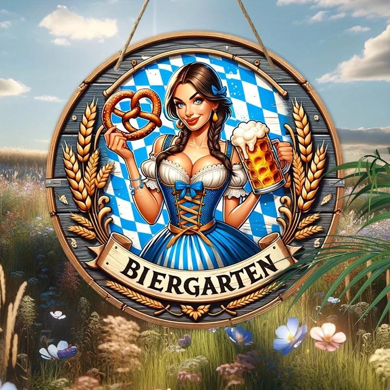 Witch Broom Halloween Sign, Round Aluminum Wall Plaque 20x20cm