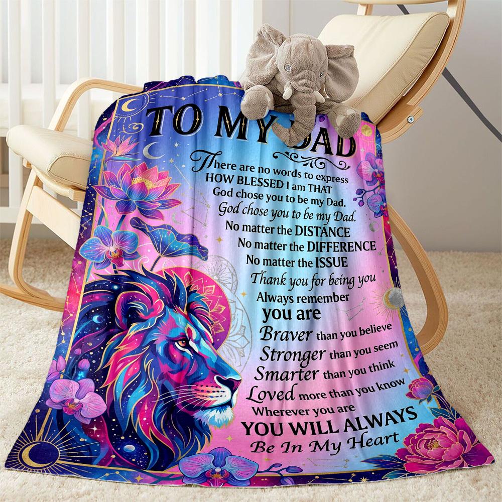 Love Letter To Dad Flannel Blanket-Soft and Suitable for Sofas,Beds,Offices,Travel,All Seasons,Great Gift for Holidays and Birthdays.