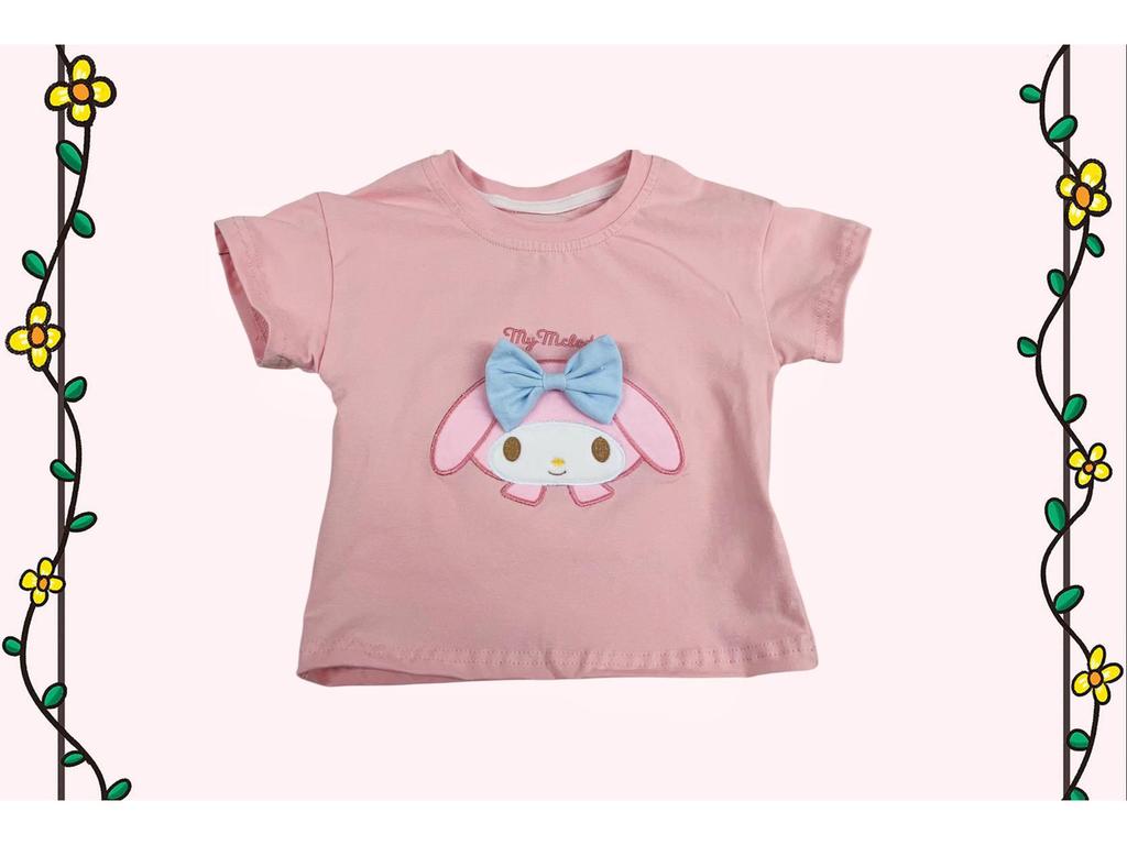 Girls' Kuromi & Cinnamoroll Cartoon T-shirt - Short Sleeve Melody Casual Top