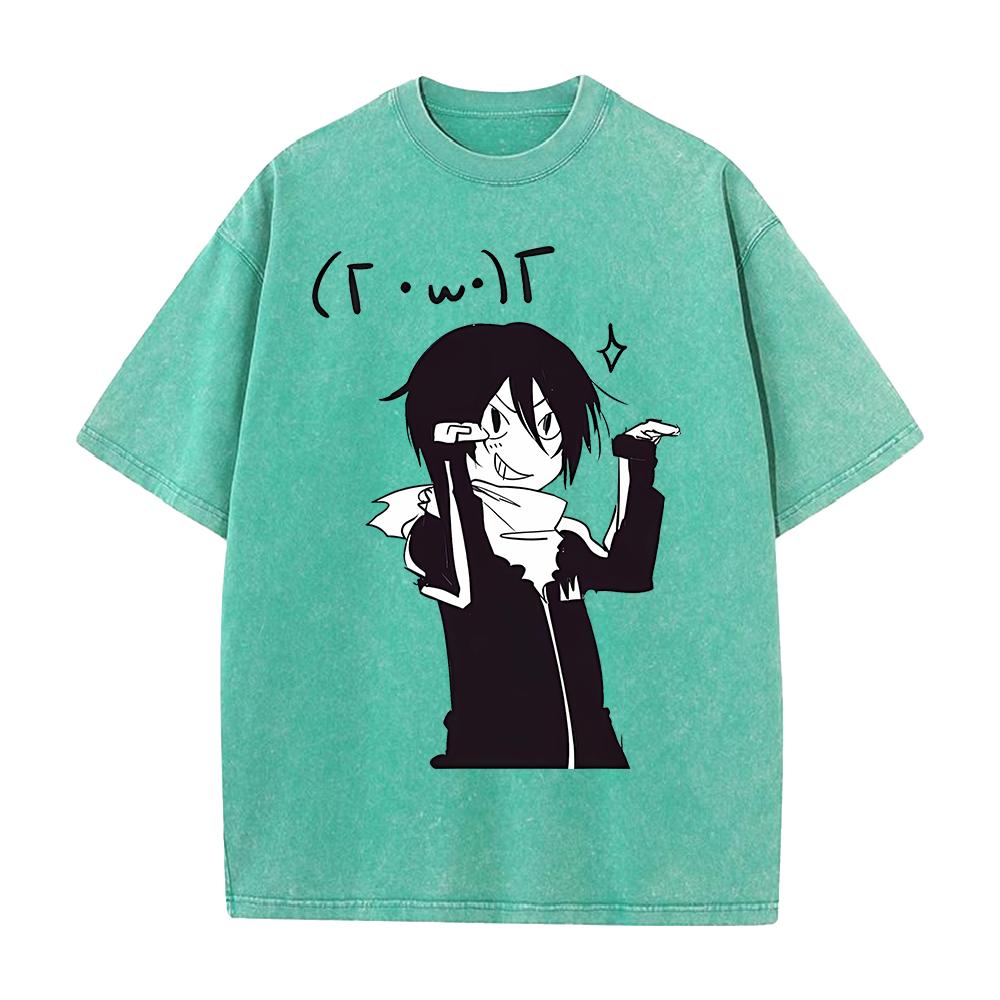 Ято Норагами Смешная Одежда Мужчины Женщины Футболка с коротким рукавом Манга Винтажная Стиранная Футболка Повседневная Хлопковая Футболка Харадзюку Мужская Футболка
