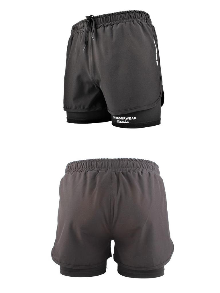 Men's Anti-Embarrassment Quick-Dry Double-Layer Boxer Swim Trunks for Beach, Swimming, and Hot Springs