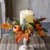 Thanksgiving Candle Ring Tabletop Rustic Ornament for Holiday Halloween