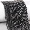 Черные Натуральные Камни 2мм Гранированные Круглые Свободные Бусины DIY Изготовление Ювелирных Изделий Черные Бусины Ожерелье