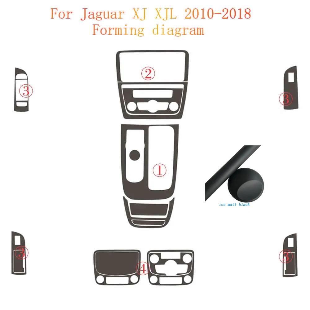 For Jaguar XJ XJL 2010-2018 Interior Central Control Panel Door Handle Carbon Fiber Stickers Decals Car styling Accessorie