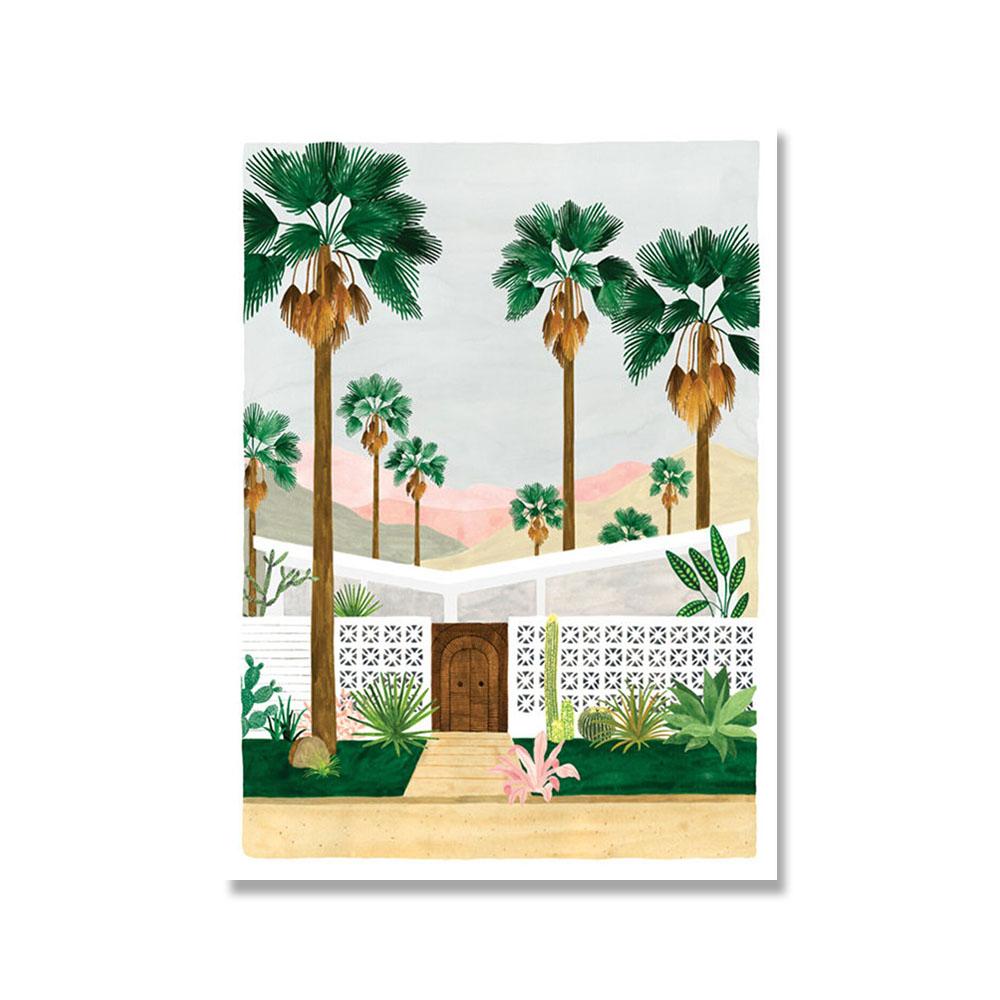 Пальмовый лес, марокканские тропические джунгли, качели, настенное искусство для ванной комнаты, постер и печать на стене для декора гостиной