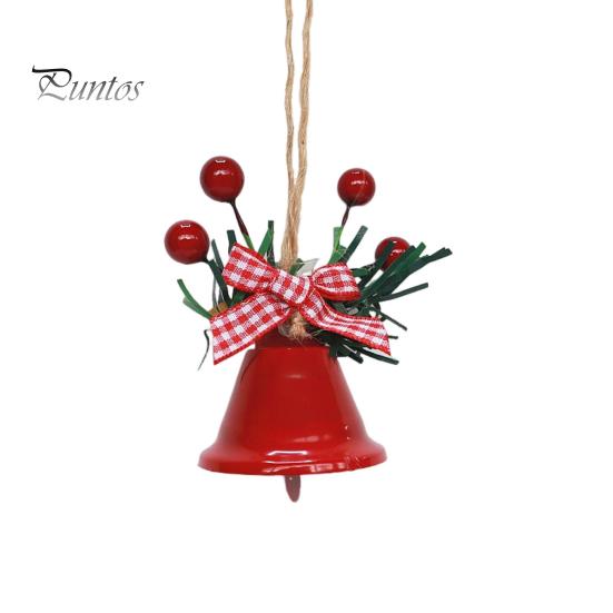 10 шт. Рождественские колокольчики, украшения для рождественской елки, подвесные колокольчики с шишками, бант из ягод падуба, праздничные принадлежности для вечеринок