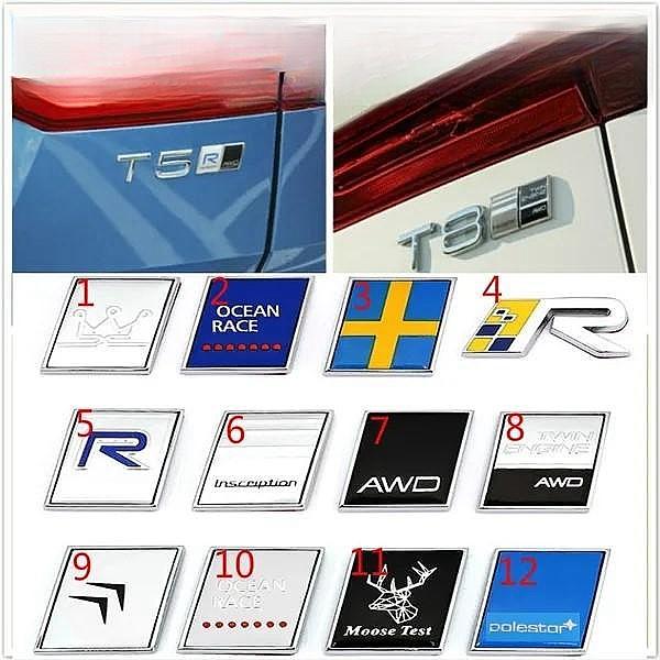 3D Metal R Design AWD Moose Test Logo Emblem Badge Decals Car Sticker for Ocean V40 V60 V90 XC60 XC90 XC40 S60 S90 S80 C30
