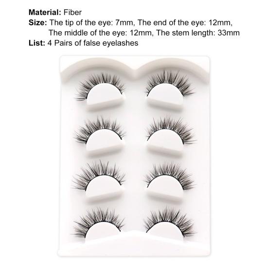 4 пары накладных ресниц натуральные густые изысканные перекрещенные макияж наращивание ресницы для дам