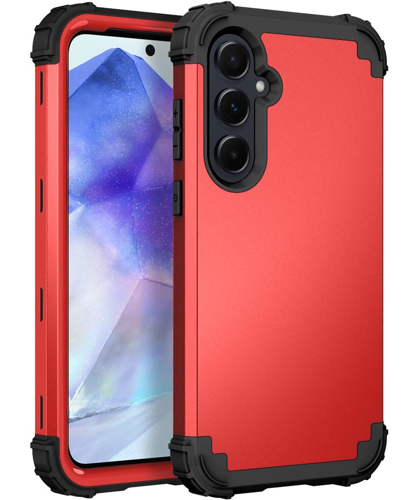 3 в 1 Прочный Ударопрочный Чехол-Броня Для Samsung Galaxy A13 A04S A14 A54 A15 A35 A55 5G Силиконовая Подкладка Пластиковая Крышка Телефона