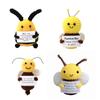 1PC Wool Knitting Doll Miniature Bee Figurine Handmade Desktop Ornament Cute Positive Energy Finished Products Fabric Bee Crochet