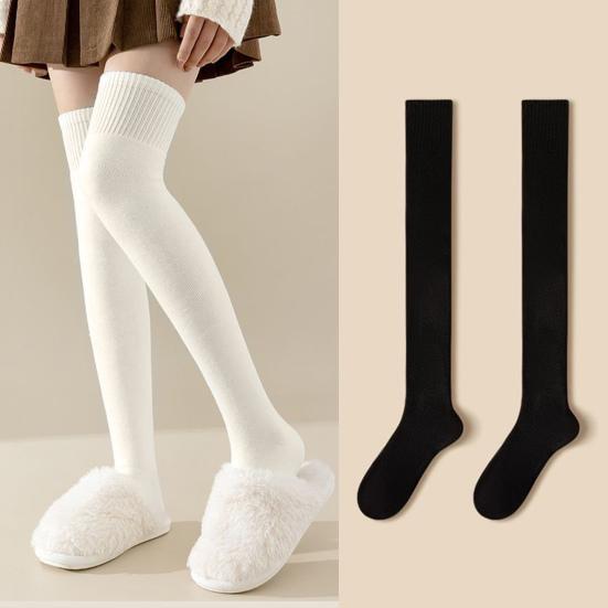 Женские носки Зимние теплые длинные чулки Толстые термоэластичные чулки Дышащие утолщенные повседневные носки до колена для повседневной носки и сочетания