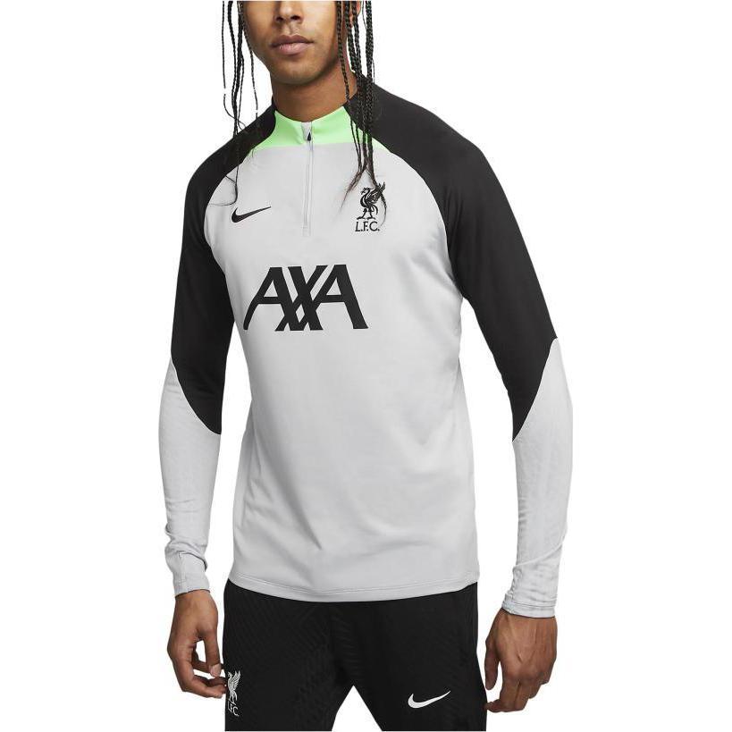 Nike Liverpool FC Strike Color Block Letter Print Long Sleeve Football Shirt Men Tops Wolf-Grey DX3106-013