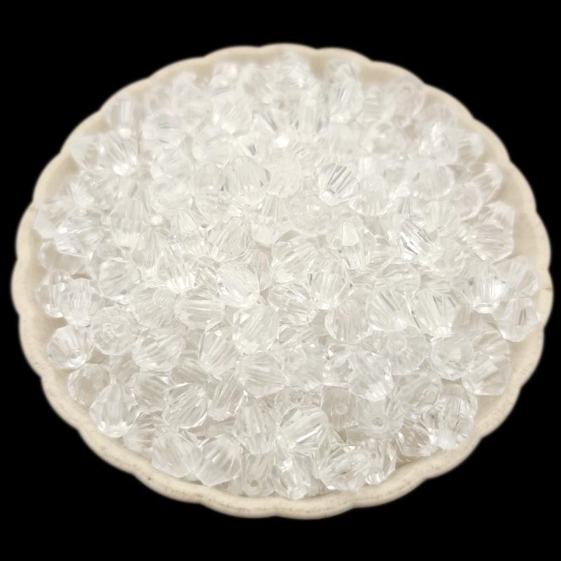 Творческие двухконусные свободные бусины 20-200 шт 5-8 мм акриловые прозрачные для изготовления ювелирных изделий своими руками граненые принадлежности