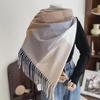 Women's Autumn/Winter 2022 Warm Imitation Cashmere Plaid Scarf Shawl - Korean Style