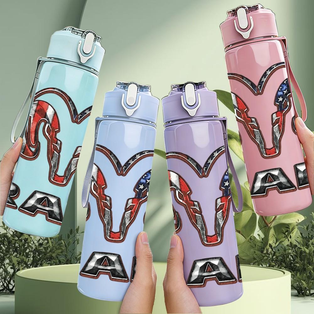 1PC Heart Headphone Music 750ml sports water bottle leakproof straw lid outdoor office home