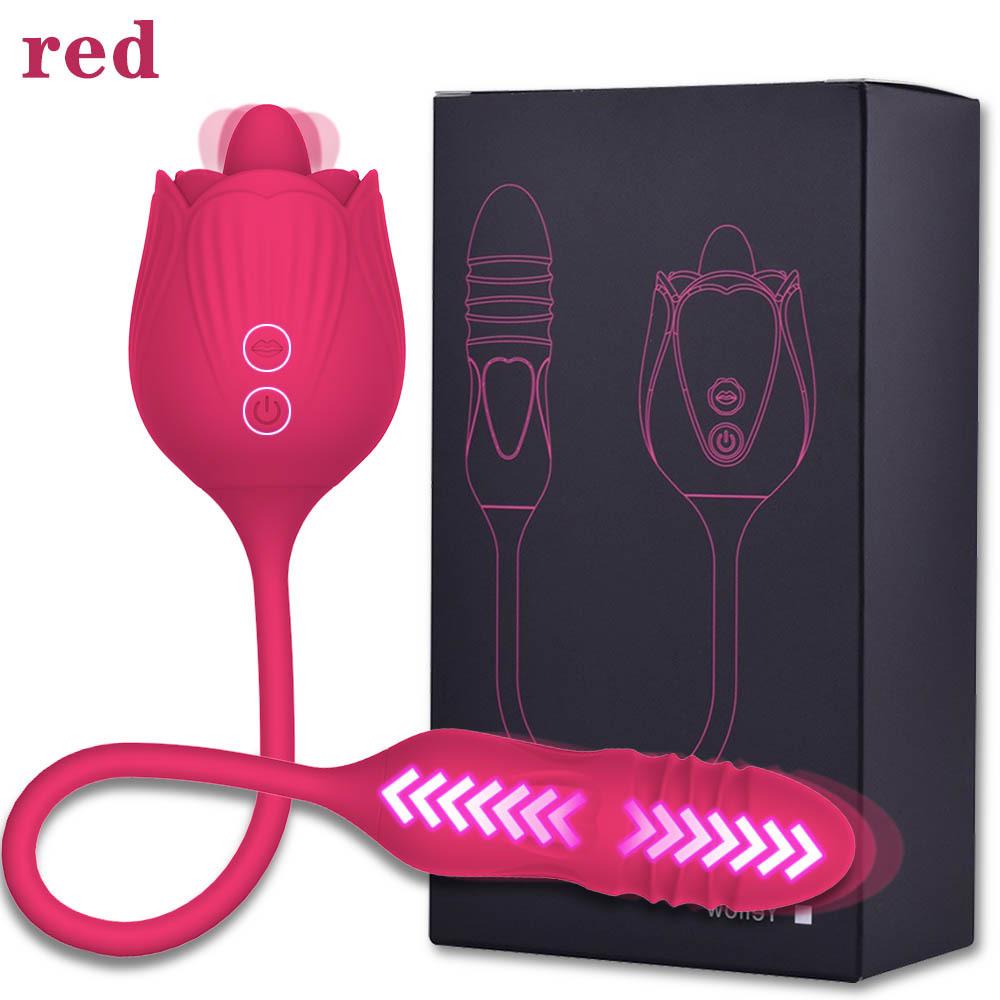 Rose Series Licking & Sucking Vibrator Stick