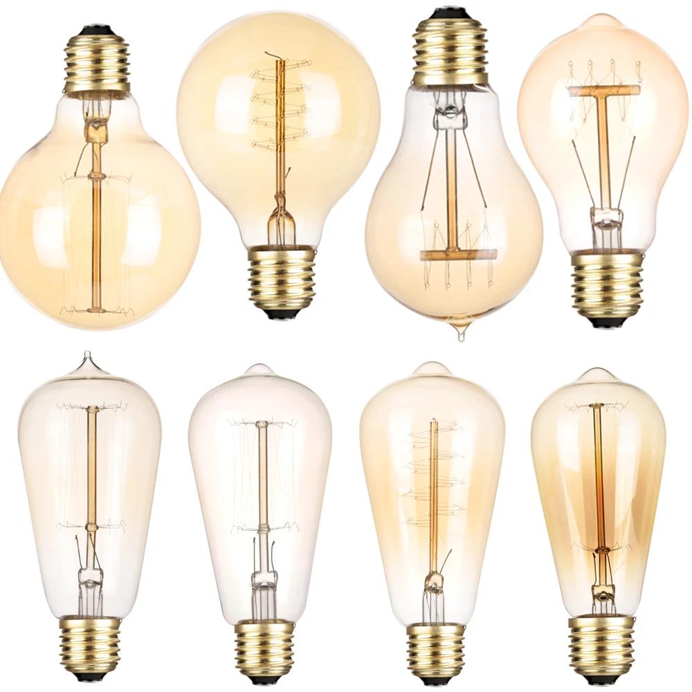Новые ретро лампы Эдисона E27 40 Вт 220 В 110 В для спальни, индустриальный лофт, винтажная лампочка для домашнего декора, лампа ST64, винтовой цоколь