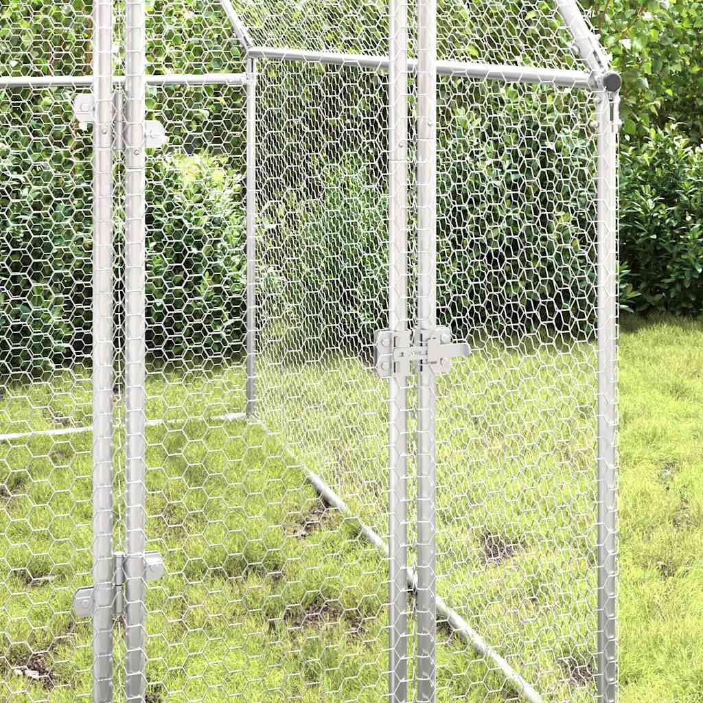 Chicken Coop Silver 200 x 100 x 190 cm Galvanized Steel