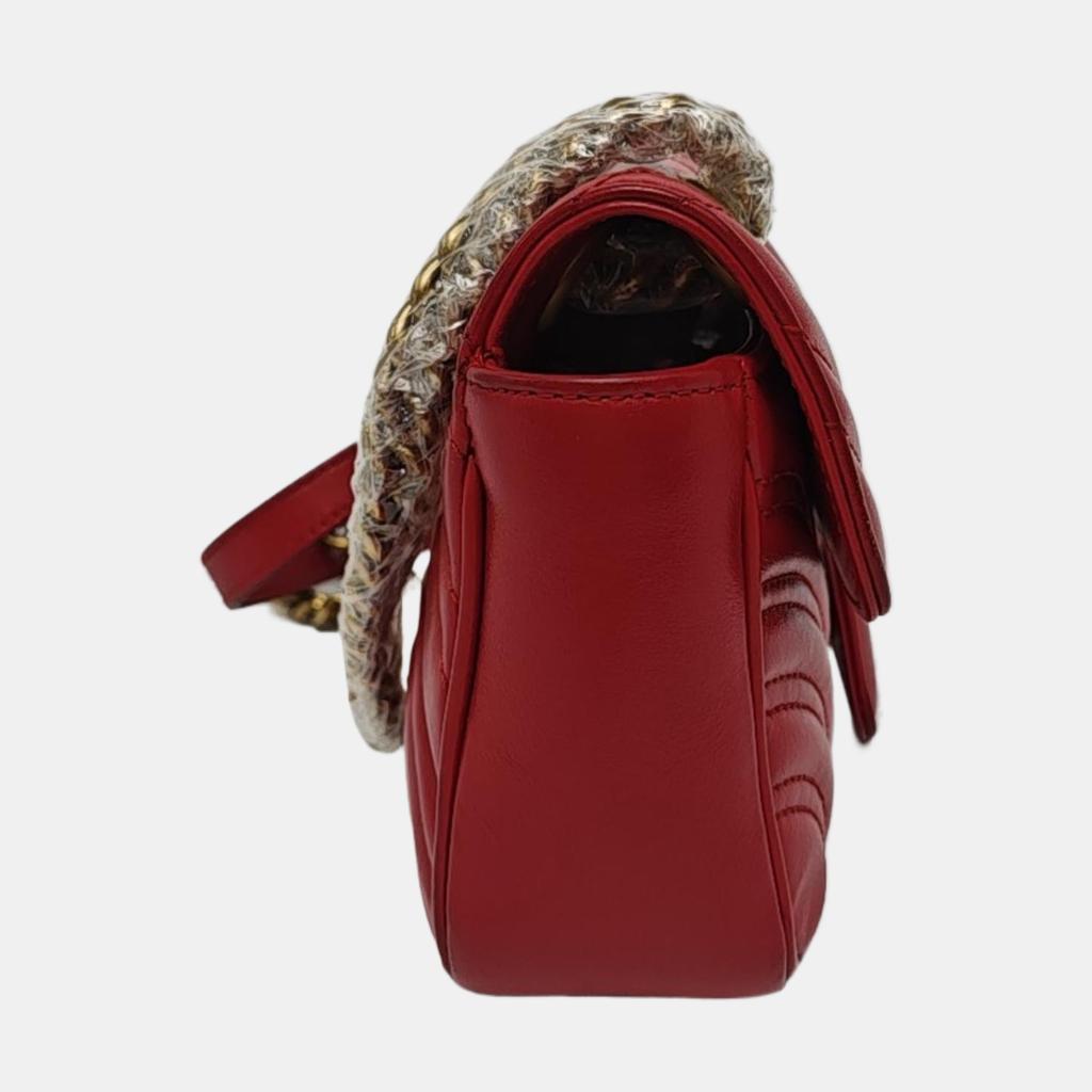 [Pre-Owned] Gucci GG Marmont Matelassé Mini Bag 'Red' - Very Good #1HDZEF8