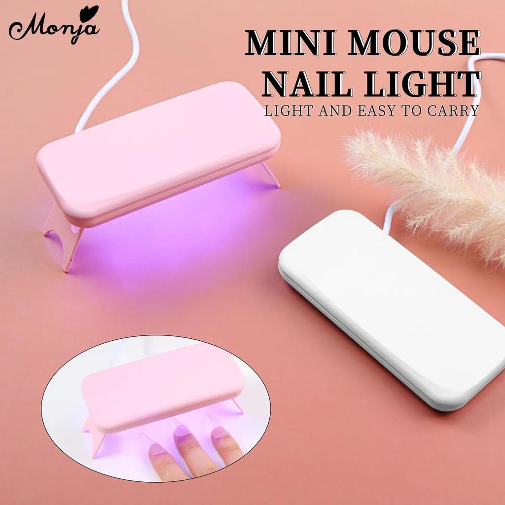 monja Мини-сушилка для дизайна ногтей, 6 Вт, УФ-гель-лак, лампа для отверждения натощак, портативная складная светодиодная USB-зарядка, домашние маникюрные машины «сделай сам», инструменты