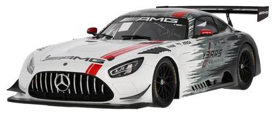 [Коллекция Mercedes-Benz] Оригинальный Mercedes-AMG GT3 (С190) ADAC RAVENOL NÜRBURGRING 2024 Серебристый/Черный Модель в масштабе 1/18