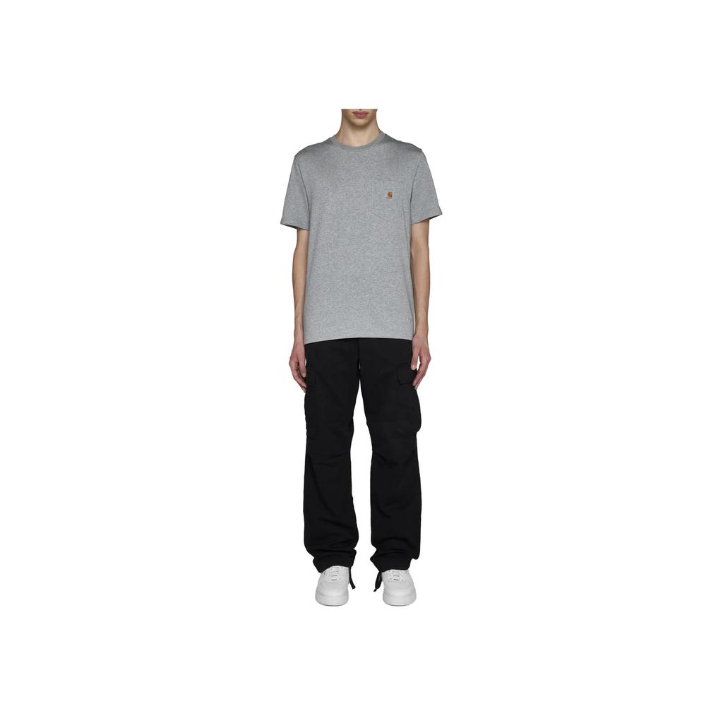Carhartt WIP Мужская футболка с графическим принтом, круглым вырезом, приталенная, с коротким рукавом, серая, I030434-V6-XX